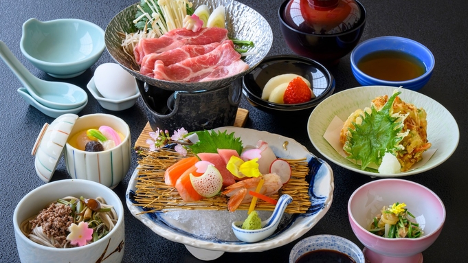 【春の楽しみいちご狩り】鳥取生まれのあま〜いイチゴ食べ放題！温泉いちご農園の苺狩り体験付き〇1泊2食